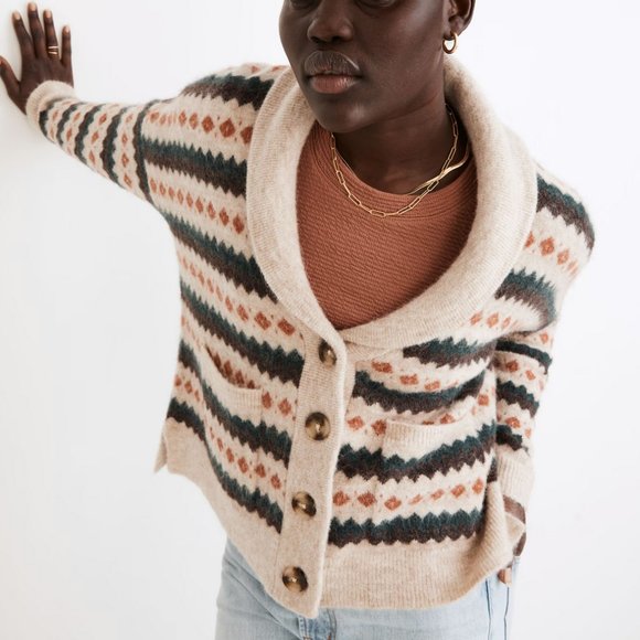 Madewell Sweaters - NWT Madewell Harland Fair Isle Cardigan Sweater in Sz X-Small